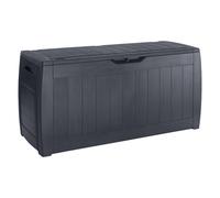 Keter Coffre de rangement jardin Hollywood 270 L Robuste Résistant aux intempéries Graphite