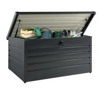 Coffre De Rangement Métal Verrouillable Gris Anthracite Pour Jardin 810l