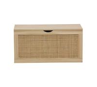 Coffre de rangement, meuble de rangement en décor pin , rotin - Longueur 80 x profondeur 40 x hauteur 40 cm