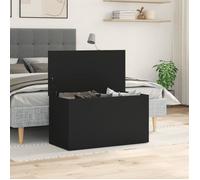 Coffre de rangement - Noir - 84x42x46 cm - Bois d'ingénierie - Mixte - Adulte