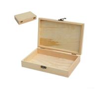 Coffre de Rangement pour bois 25x17cm pour Bureau Maison Coffre | Couvercle articulé solide, design rustique, pour idéal pour archives, photos, souvenirs, organisation domicile