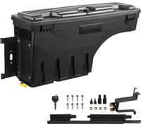 Coffre de rangement pour camion - Couvercle verrouillable - Coffre à outils ABS étanche 25 L - Compatible avec Chevrolet Silverado 1500 GMC Sierra 1500 2019-2021 - côté conducteur - Noir
