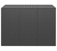 Coffre de rangement pour coussins de jardin, noir - 145 x 100 x 103 cm - En plastique avec cadre métallique