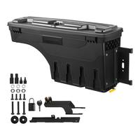 Coffre de rangement pour surface de chargement de camion, Coffre pivotant verrouillable - Coffre à outils pour passage de roue de 25 L en plastique ABS - Étanche et durable - Compatible avec Ford F-15