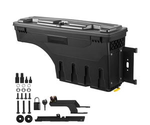 Coffre de rangement pour surface de chargement de camion, Coffre pivotant verrouillable - Coffre à outils pour passage de roue de 25 L en plastique ABS - Étanche et durable - Compatible avec Ford F-15