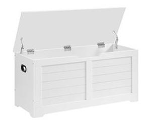 Coffre de Rangement VASAGLE 100x40x46 cm Blanc Mat Blanc G