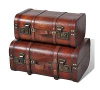 Coffre de rangement - vidaXL - Vintage - Bois - Marron - Lot de 2