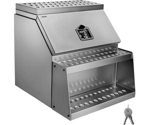 Coffre de sellette VEVOR, 610x695x645 mm, coffre à outils pour montage latéral, coffre de rangement latéral de sellette avec poignée en T, serrure & clés pour semi-remorque, remorque à plateau