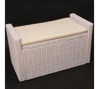 Coffre de stockage, banquette M92 rotin avec coussin Kissen 88cm blanc