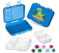 Coffre d'école robuste pour enfants, bleu, avec 6 compartiments