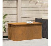 vidaXL Coffre de rangement extérieur rouillé 100 x 50,5 x 50 cm en acier
