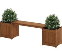 Coffre en bois pour plantes traité à l'huile de teck bois naturel 182,12 (L) x 44,7 (H) x 28,96 (P) cm