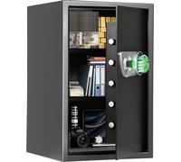Coffre-fort à empreinte digitale - SF0609 H60 - Serrure biométrique - Système d'alarme double - Clavier et ran LCD - Pour bijoux - Noir