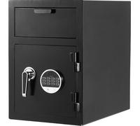 Coffre-fort à fente frontale de grande capacité, 1,2 pied cube, avec clavier numérique, coffre-fort à 2 niveaux très résistant avec clés de rechange pour argent liquide, relevés bancaires, bijoux, doc