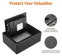Coffre-fort Amazon Basics, petit et fin, pour tiroir de bureau, avec serrure à combinaison électronique programmable, noir, 30 cm de largeur x 21,8 cm de profondeur