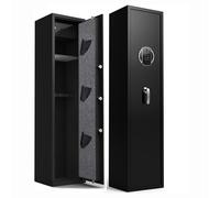 Coffre Fort Arme Biométrique, Armoire à Fusil pour 5 Carabines et 3 Pistolets, Coffre Fort Fusil avec Verrouillage Numérique, Lumière LED