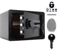 Coffre-fort biométrique blindé pour la maison avec empreinte digitale 25 x 35 x 25 cm Noir