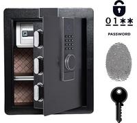 Coffre-fort biométrique blindé pour la maison avec empreinte digitale 45 x 38 x 32 cm Noir