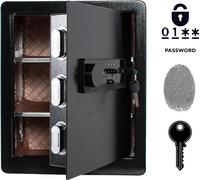 Coffre-fort biométrique blindé pour la maison avec empreinte digitale 45 x 38 x 32 cm Noir