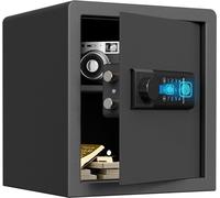 Coffre-fort biométrique pour la maison, coffre-fort avec lecteur d'empreintes digitales, 34 litres | Coffre-fort biométrique avec serrure à combinaison, coffre-fort de sécurité pour la maison, éclaira