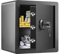 Coffre-fort, coffre-fort domestique de 1,8 pied cube, coffre-fort de sécurité en acier avec clavier numérique et 2 clés, coffre-fort d'armoire avec sac ignifuge, protège l'argent liquide, l'or, les bi