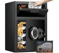 Coffre-fort de 52 litres, idéal pour le stockage rapide, avec fente de dépôt pour les commerces et les particuliers. Doté d'un verrou numérique électronique, d'un compartiment ignifuge, de clés, d'un