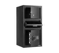 VEVOR Coffre-For de Dépôt Grande Capacité de 102 L, Coffre-Fort de Sécurité Électronique 3 Niveaux, avec Fente Frontale, Clavier Numérique et Clés de Rechange, pour Espèces, Bijoux, Documents, Noir
