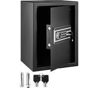 Coffre-fort de sécurité 2,1 pieds cubes - Coffre-fort pour meubles capacité de charge 17 kg - Coffre-fort mural noir étanche à la poussière - Code d'empreinte digitale clavier numérique clé - 4 systèm