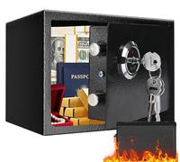 Coffre-fort de sécurité - Mini coffre-fort en acier - Serrure à clé - 3 clés - Pour l'argent liquide et les bijoux - À la maison et à l'hôtel - Vert