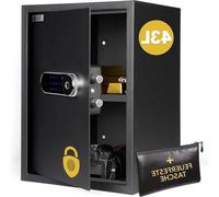 Coffre-fort électrique - Compact et robuste - Monobloc - Métal - Noir - Pièce unique