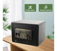 Coffre-fort - Électronique 22 l - Écran LED - Alarme - Double verrouillage - Fixation murale ou pose libre - Étagère amovible