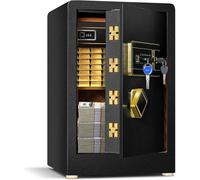 Coffre-fort électronique de 42,5 litres, dimensions 38x35,5x59 cm. Serrure numérique et 2 clés de sécurité. Boîte intérieure verrouillable intégrée. Coffre-fort électronique avec système d'alarme sens