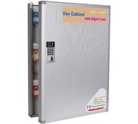 Coffre-fort électronique en aluminium pour clés, 72 crochets, fixation murale, finition métallique, coloré, serrure à combinaison