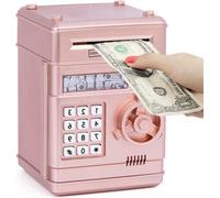 Coffre-fort électronique rose avec rouleau de papier automatique pour enfants