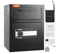 VEVOR Coffre-Fort avec Serrure Électronique 48,1 L Coffre-Fort de Dépôt en Acier Laminé à Froid Coffre-Fort à Trappe Déverrouillage par Mot de Passe 3-12 Chiffres et Clés pour Argent Document Domicile