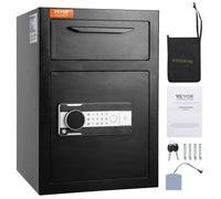 VEVOR Coffre-fort 2,5 C Coffre de dépôt, serrure électronique, trappe, acier laminé, 2 clés