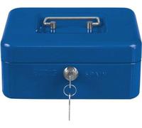 Coffre-fort en acier avec t compartiment de sécurité - Coffret pour argent et objets de valeur - Bleu, 300 x 240 x 90 mm