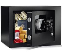 Coffre-fort en acier avec serrure à combinaison, capacité de 6,6 litres, couleur noire, à fixer au mur