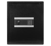 Coffre-fort en acier - Coffre-fort électronique - Fixation murale ou au sol - Coffre-fort pour argent et documents, pour la maison, le bureau ou l'hôtel - 38 x 31 x 45 cm - Noir
