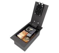 Coffre-fort encastrable au sol - Acier - Serrure à clé - 13 x 39 x 21 cm - Gris titane