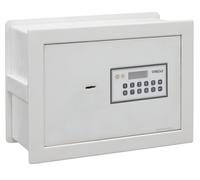 Coffre-fort encastrable avec serrure à code et imensions 26x36x15-25 cm, capacité 14-23 litres, couleur blanche