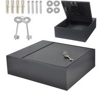Coffre-fort encastré - Coffre-fort à encastrer au sol - Pour objets de valeur - Structure en acier robuste - 38 x 31 x 11 cm - Gris anthracite