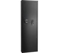 Coffre-fort mural, coffre-fort mural caché à 4 niveaux avec mot de passe et oîte murale en acier laminé à froid Q235 avec éclairage LED, 3 étagères réglables et porte-clés pour argent, bijoux, p