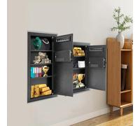 Coffre-fort mural - Coffre-fort numérique - Acier haute résistance - Code larme antivol - 37 × 10 × 65 cm - Gris