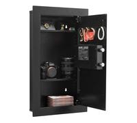 VEVOR Coffre-fort Mural, Armoire Forte Dissimulée à 3 Niveaux, Déverrouillé par Clavier et oîtier Encastrable en Acier Laminé à Froid, avec LED, 2 Étagères Réglables et Porte-clés, pour Argent