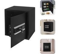 Coffre-fort numérique - Coffre-fort électronique - Résistant au feu - Alarme intelligente - 38 × 31 × 45 cm - Fixation murale/au sol - 4 × AA (non incluses) - Noir