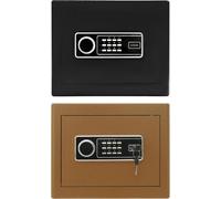 Coffre-fort numérique - Coffre-fort pour la maison et le bureau - Taille 38 cm - Serrure électronique à combinaison - Quatre pênes de verrouillage - Montage mural/autonome - Acier 2 mm - Éclairage int