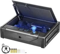 Coffre-fort pour armes Coffre-fort pour armes, portable 2 pistolets Coffre-fort pour armes Empreinte digitale, clé ou mot de passe Coffre-fort pour armes Acier laminé à froid, 282 x 180,1 x 50 mm Armo
