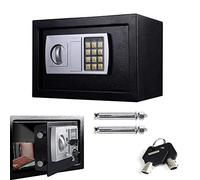 Coffre-fort pour la maison, 8,5L Coffre Fort Electronique Numérique avec 2 urgence, Deux Boulons de Verrouillage en Acier, pour la Maison, Hôtel ou Voyages -31 x 20 x 20cm (Noir)