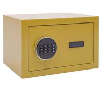 Coffre-fort - Serrure à clavier électronique - Acier laminé à froid - Dimensions : 31 × 20 × 20 cm - Fonctionne avec 4 piles AA - Deux clés - Couleur dorée